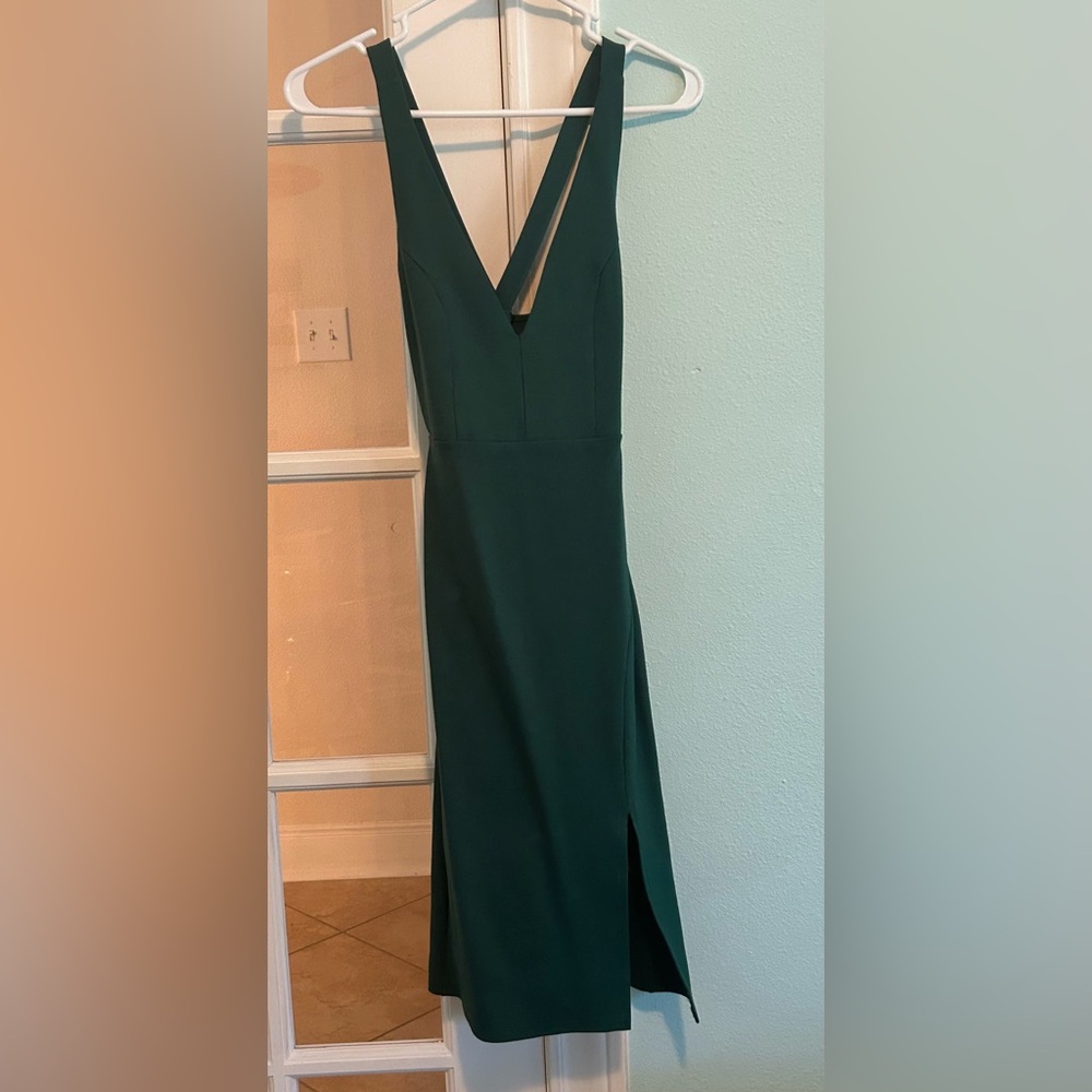 Lulu's Green Cocktail Dress with Slit Size Small
